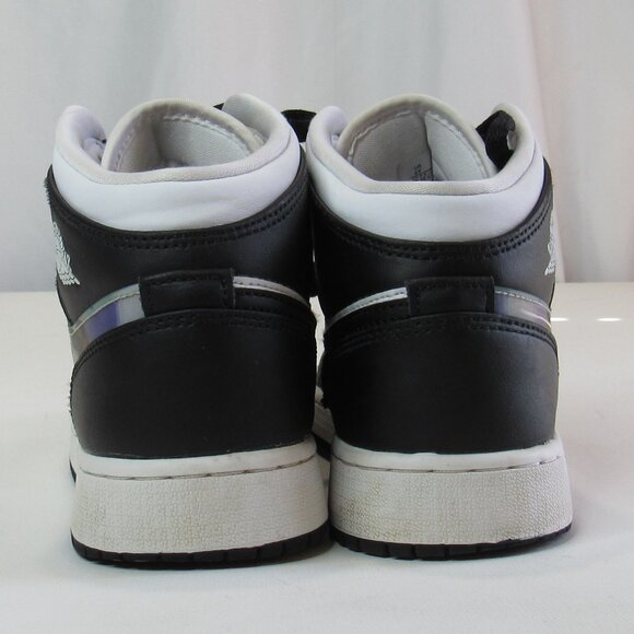 Air Jordan1 Mid Hologram Big Kids' Sneaker Shoes Size 5Y MJ Images Black/Concord - Picture 4 of 10